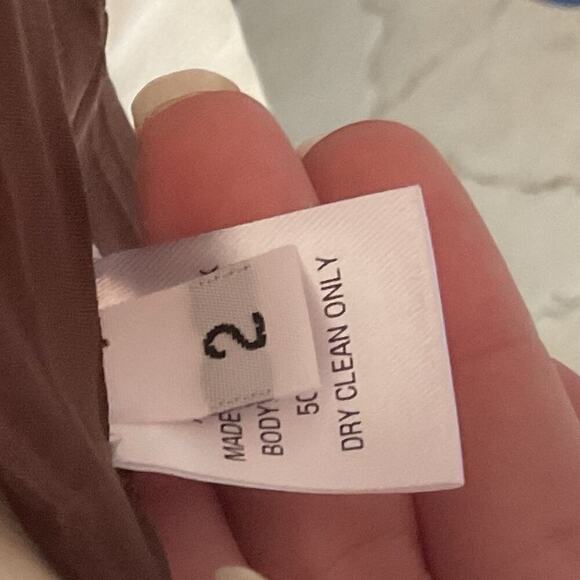 NWT Amir Taghi Silk Wool Bow Tie Blazer Vest Size 2 White Brown - Picture 8 of 12